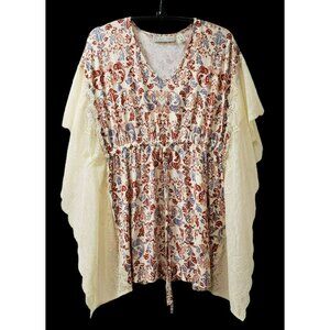 The Muses Lounge Tunic Top, XXS, Lace Trim, Drawstring, Boho Bohemian Feminine